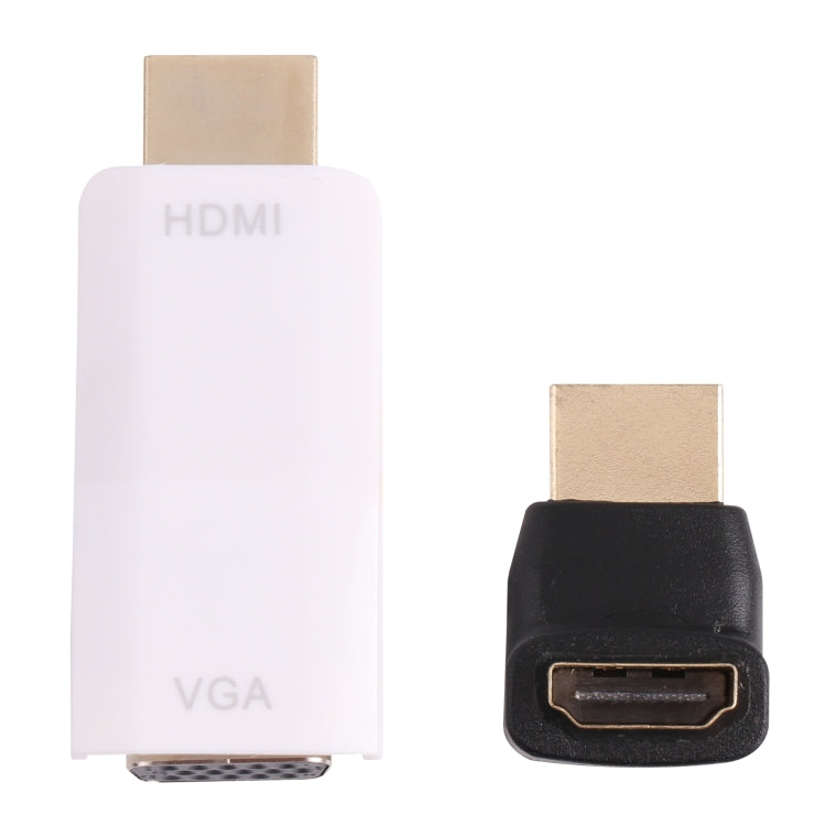 Adaptador convertidor de audio Full HD 1080P HDMI a VGA + para computadora portátil / STB / DVD / HDTV (con adaptador HDMI hembra a macho), HDMI to VGA + Audio