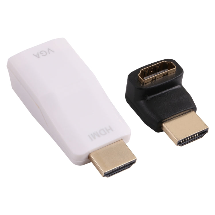 Adaptador convertidor de audio Full HD 1080P HDMI a VGA + para computadora portátil / STB / DVD / HDTV (con adaptador HDMI hembra a macho), HDMI to VGA + Audio