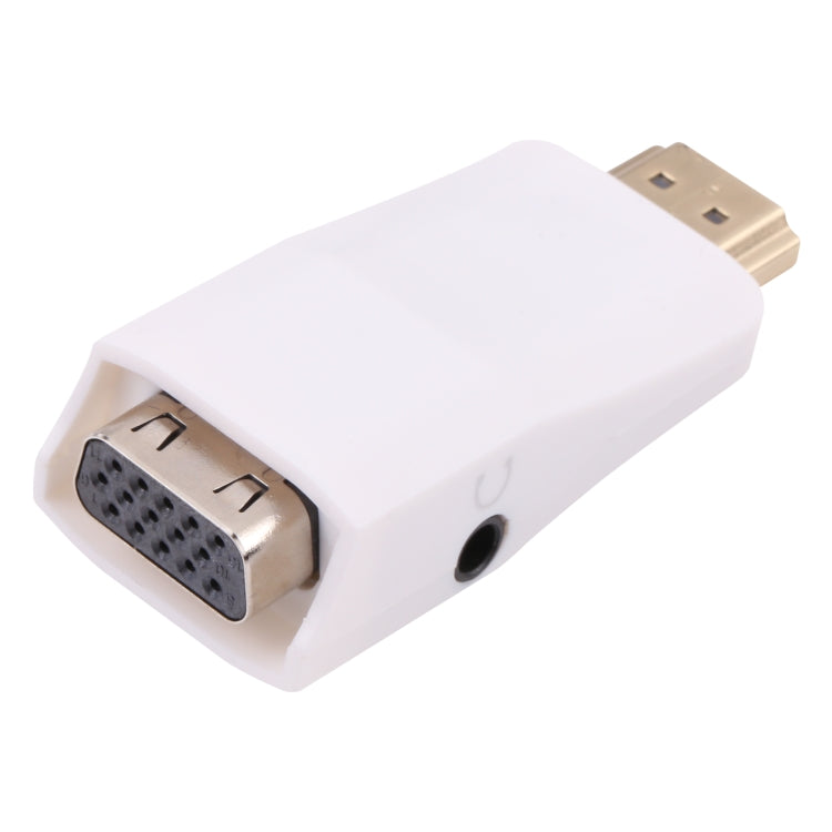 Adaptador convertidor de audio Full HD 1080P HDMI a VGA + para computadora portátil / STB / DVD / HDTV (con adaptador HDMI hembra a macho), HDMI to VGA + Audio