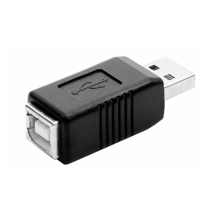 Convertidor de adaptador de impresora USB 2.0 AM a BF, USB 2.0 AM  (Black)