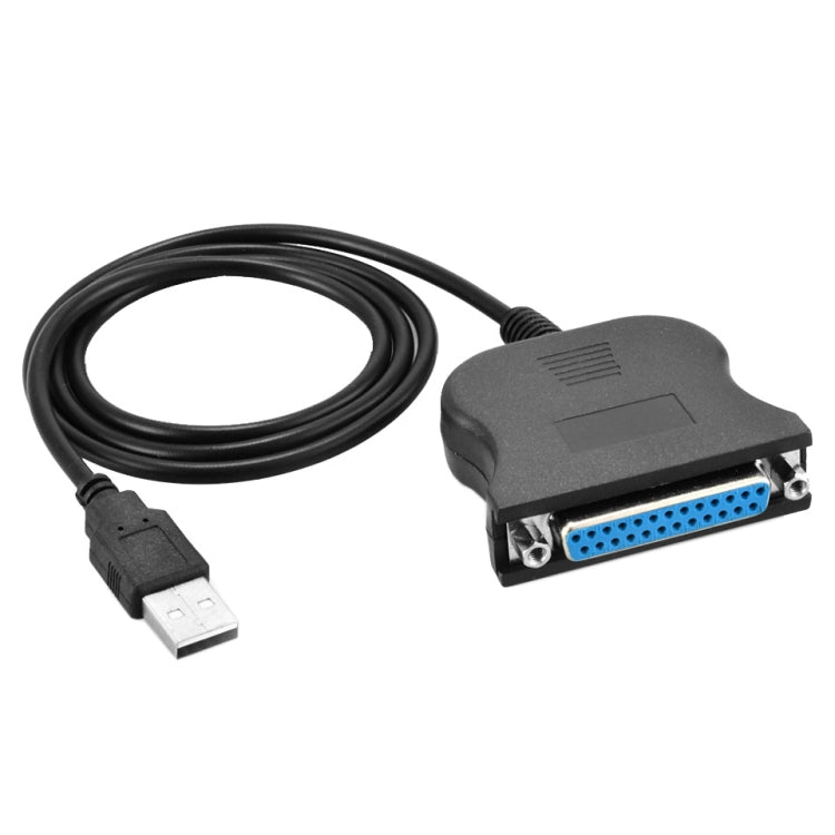 Cable convertidor de impresión de puerto hembra USB 2.0 a DB25 de 25 pines, USB to DB25 Female (Black)