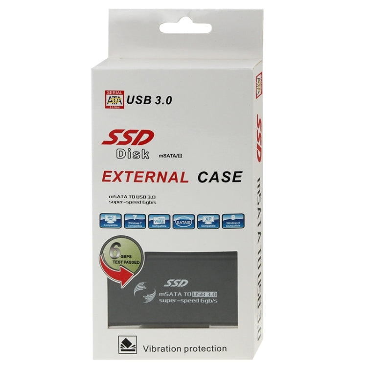 Disco de estado sólido mSATA de 6 gb/s SSD a caja de disco duro USB 3.0
