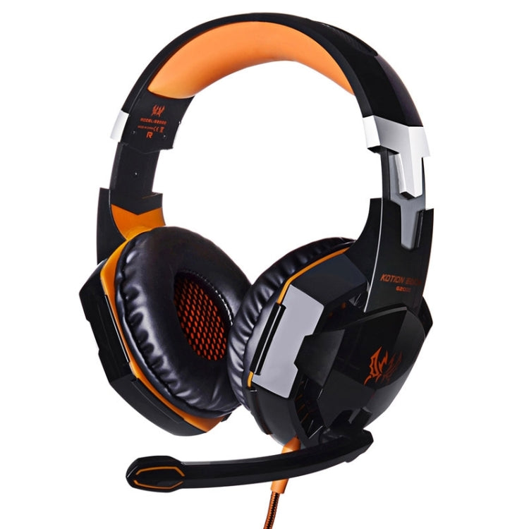 CADA Auricular supraaural estéreo para juegos G2000 con micrófono y luz LED para computadora, longitud del cable: 2,2 m