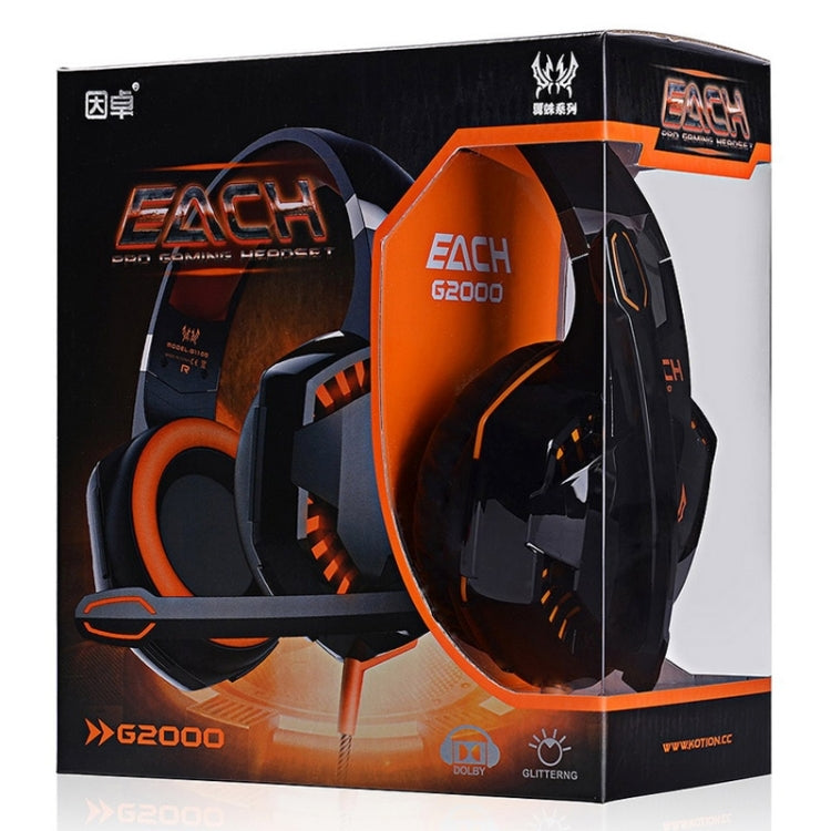 CADA Auricular supraaural estéreo para juegos G2000 con micrófono y luz LED para computadora, longitud del cable: 2,2 m