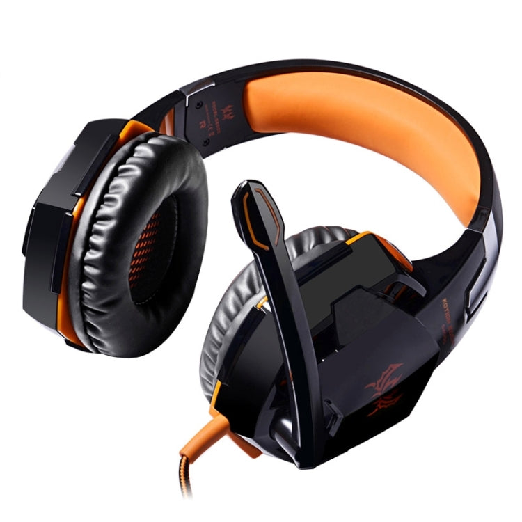 CADA Auricular supraaural estéreo para juegos G2000 con micrófono y luz LED para computadora, longitud del cable: 2,2 m