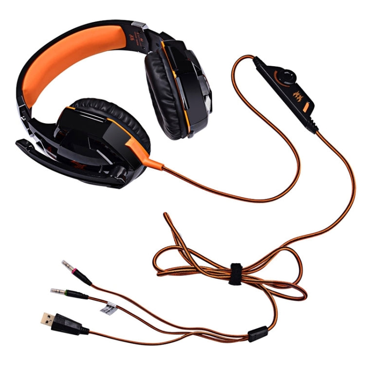CADA Auricular supraaural estéreo para juegos G2000 con micrófono y luz LED para computadora, longitud del cable: 2,2 m