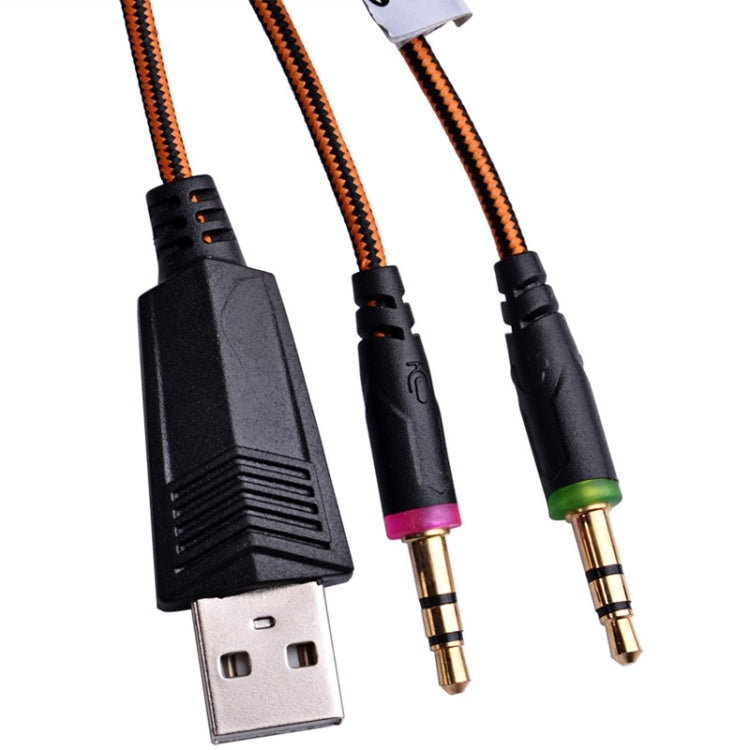CADA Auricular supraaural estéreo para juegos G2000 con micrófono y luz LED para computadora, longitud del cable: 2,2 m