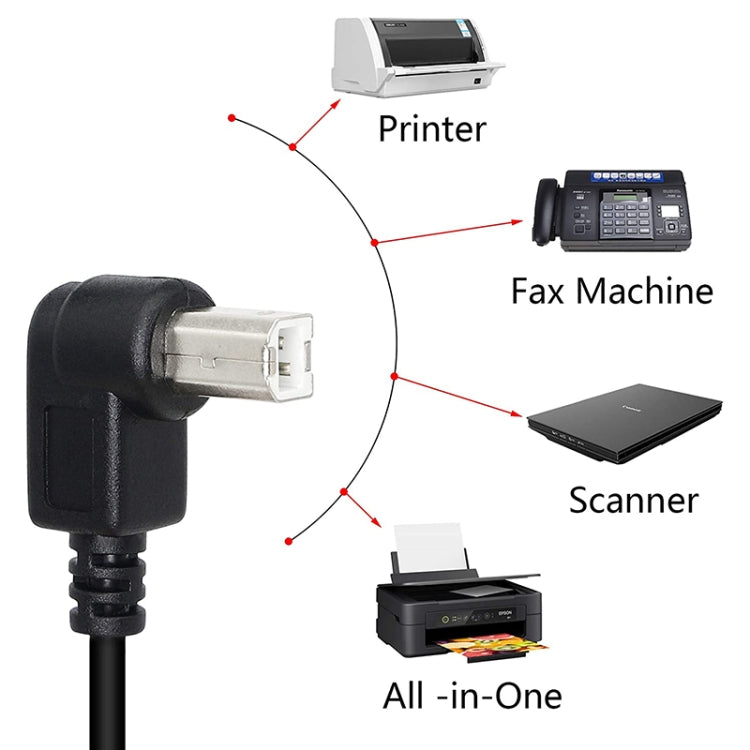 Cable de extensión de impresora/escáner USB 2.0 tipo B macho a hembra para HP, Dell, Epson, longitud: 50 cm