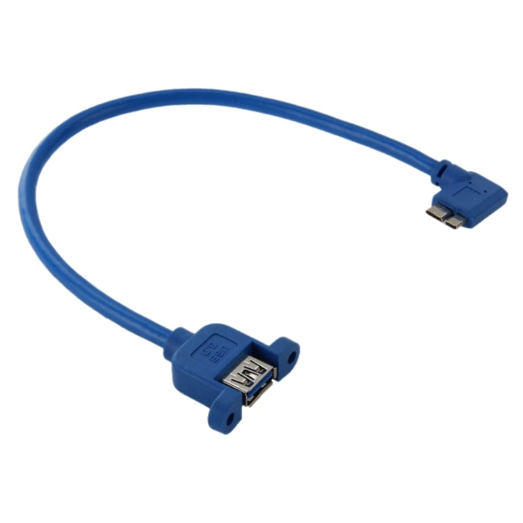 Cable OTG USB 3.0 Micro-B macho a USB 3.0 hembra con giro a la izquierda de 90 grados para tableta / disco duro portátil, longitud: 30 cm, Micro BM to AF, length: 30cm
