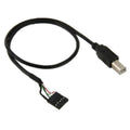 Conector hembra de placa base de 5 pines a cable adaptador macho USB 2.0 B, longitud: 50 cm, 5 Pin Motherboard to USB BM