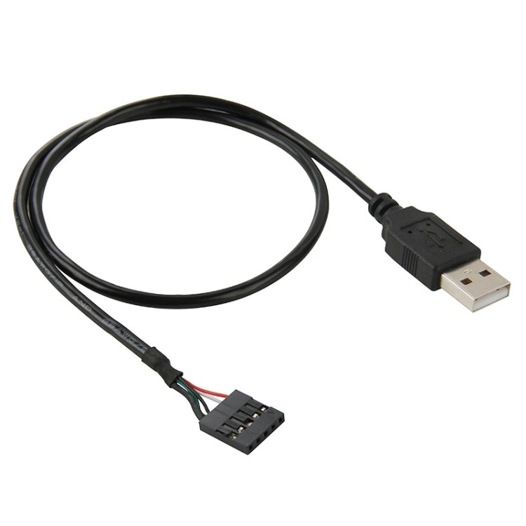 Conector hembra de placa base de 5 pines a cable adaptador macho USB 2.0, longitud: 50 cm, 5 Pin Motherboard to USB