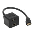 Adaptador divisor HDMI de 30 cm Conector divisor Y con 2 geles de acoplamiento (chapado en oro), 1 in 2  (Gold Plated)