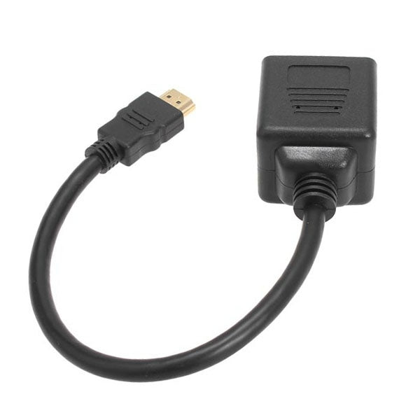 Adaptador divisor HDMI de 30 cm Conector divisor Y con 2 geles de acoplamiento (chapado en oro), 1 in 2  (Gold Plated)