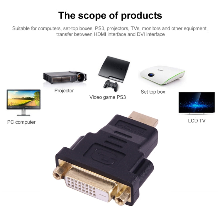 Adaptador chapado en oro HDMI de 19 pines macho a DVI hembra, HDMI Male to DVI 24+1Pin Female, HDMI Male to DVI 24+5Pin Female