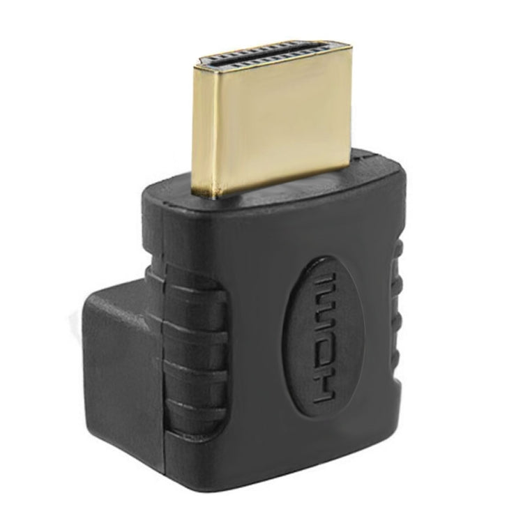 Adaptador HDMI de 19 pines macho a HDMI de 19 pines hembra en ángulo de 90 grados (chapado en oro), HDMI Male to Female