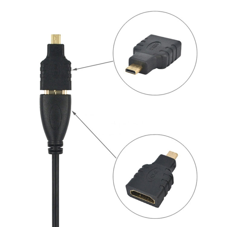 Adaptador Micro HDMI macho a HDMI hembra (chapado en oro), Micro HDMI Male to HDMI Female