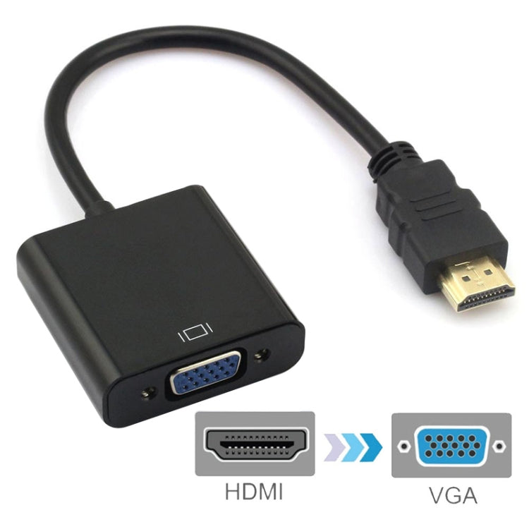 Adaptador de cable HDMI de 19 pines macho a VGA hembra de 20 cm, HDMI Male to VGA Female
