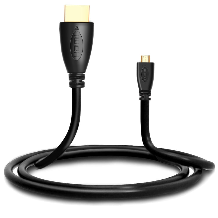 Varón micro plateado oro de 3D 1080P HDMI del 1.8m al cable masculino de HDMI para el teléfono móvil, cámaras, GoPro, Gold Plated Micro HDMI, Length: 1.8m