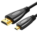 Varón micro plateado oro de 3D 1080P HDMI del 1.5m al cable masculino de HDMI para el teléfono móvil, cámaras, GoPro, Gold Plated Micro HDMI, Length: 1.5m