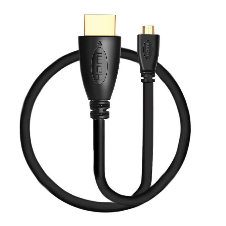 El oro del 1m plateó el varón micro de 3D 1080P HDMI al cable masculino de HDMI para el teléfono móvil, cámaras, GoPro, Gold Plated Micro HDMI, Length: 1m