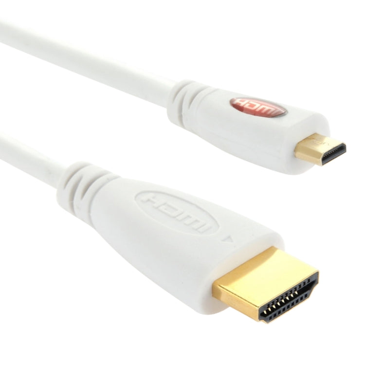 Cable Micro HDMI macho a HDMI macho chapado en oro de 1 m, versión 1.4 (blanco), Length: 1m