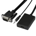 Adaptador de caja convertidora de vídeo VGA + Audio a Full HD 1080P HDMI para HDTV, HDMI Female to VGA Male + Adudio Black