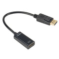 Adaptador de cable de puerto UHD 4K DisplayPort macho a HDMI hembra, longitud: 20 cm, DP to HDMI Black