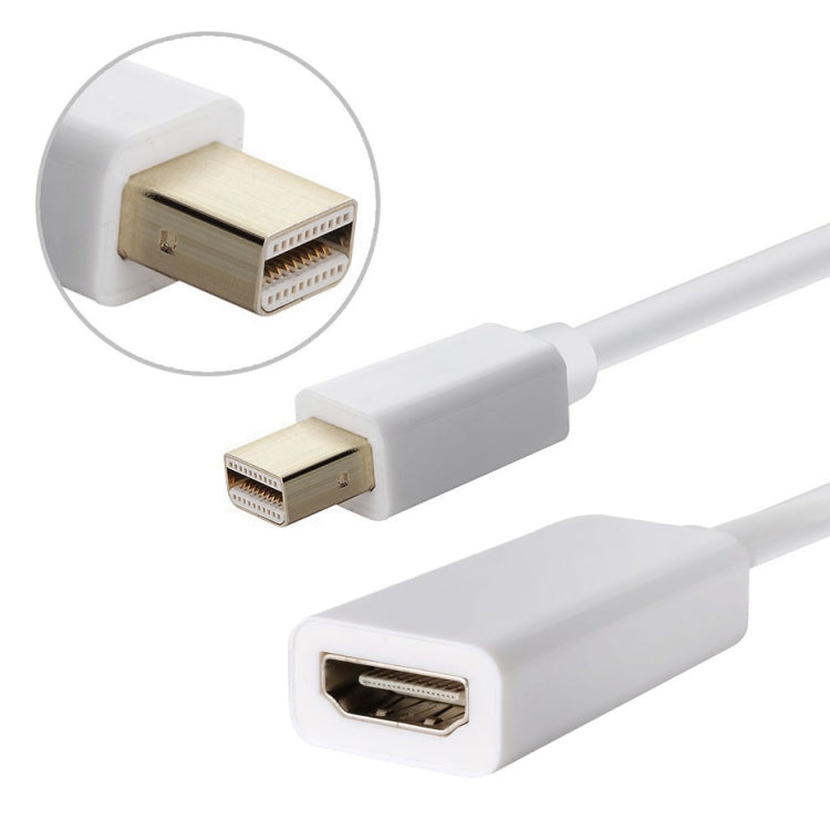 Adaptador de cable de puerto Mini DisplayPort macho a HDMI hembra Full HD 1080P, longitud: 20 cm, Mini DP to HDMI White