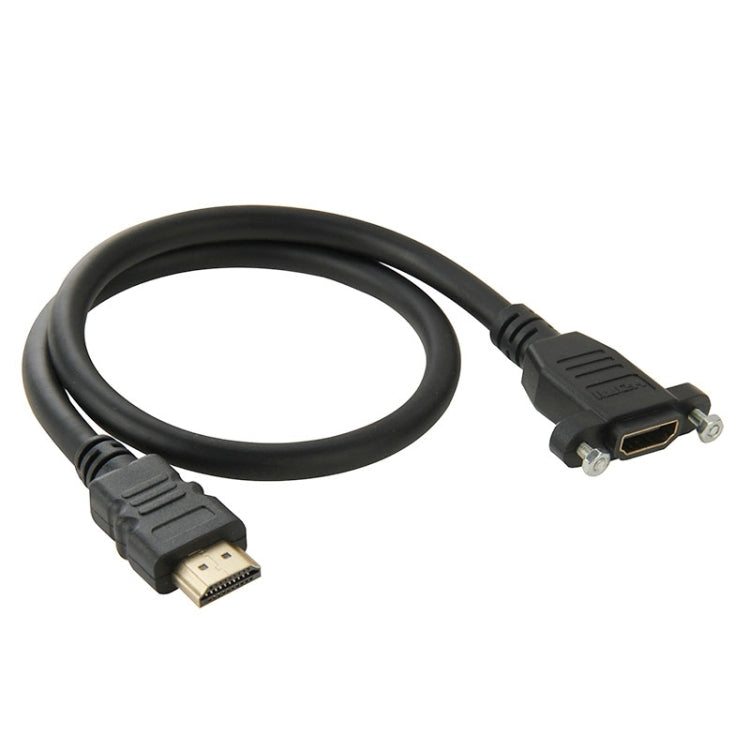 Cable adaptador de conector hembra HDMI de 19 pines macho a HDMI de alta velocidad de 50 cm, HDMI Male with Ear Hole, Length: 50cm