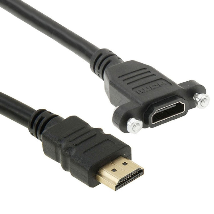 Cable adaptador de conector hembra HDMI de 19 pines macho a HDMI de alta velocidad de 50 cm, HDMI Male with Ear Hole, Length: 50cm