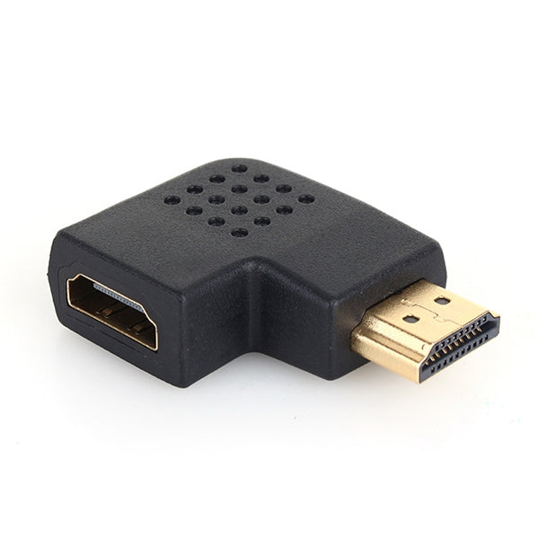 Adaptador macho de HDMI de 19 pines chapado en oro a HDMI de 19 pines hembra con ángulo de 90 grados, HDMI Female to Male