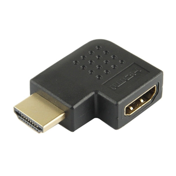 Adaptador macho de HDMI de 19 pines chapado en oro a HDMI de 19 pines hembra con ángulo de 90 grados, HDMI Female to Male