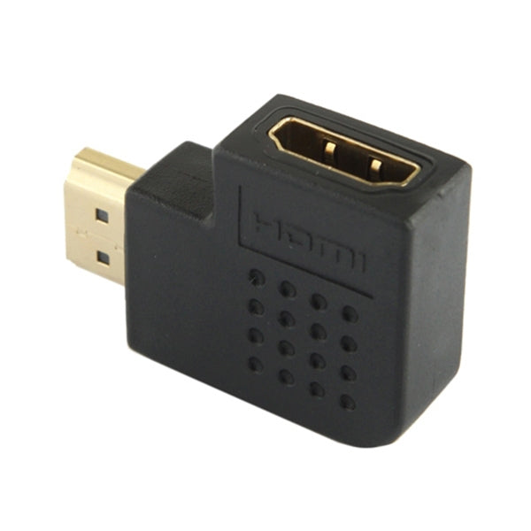 Adaptador macho de HDMI de 19 pines chapado en oro a HDMI de 19 pines hembra con ángulo de 90 grados, HDMI Female to Male