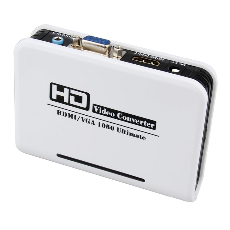 Adaptador HDMI a VGA de 1080P, Cable convertidor de Audio y vídeo Digital a analógico para Xbox 360, PS3, PS4, PC, portátil, TV Box y proyector, HDMI to VGA (White)