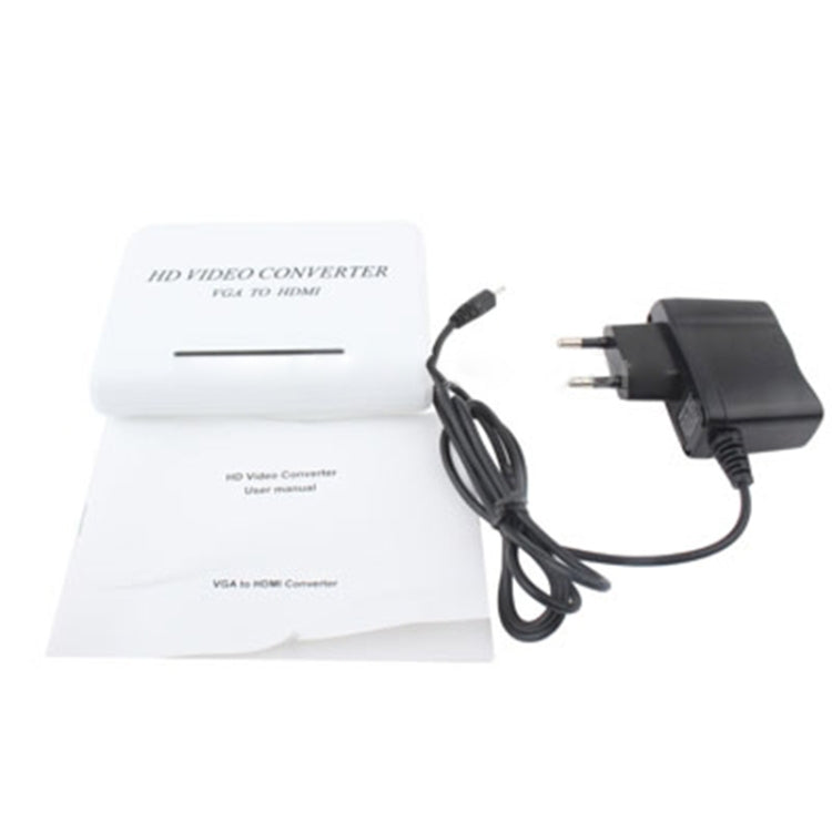 Convertidor de vídeo VGA de audio 1080P a HDMI HD HDTV, VGA to HDMI (White)