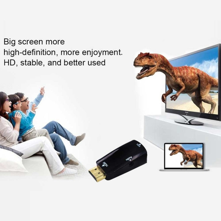 Full HD 1080P HDMI a VGA y adaptador de audio para HDTV / Monitor / Proyector, HDMI Male to VGA + Audio (Black), HDMI Male to VGA + Audio (White)