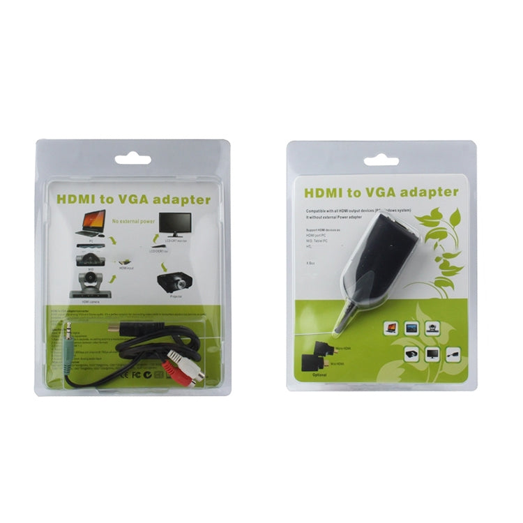 Adaptador HDMI macho a VGA hembra con cable de audio, Length: 50cm