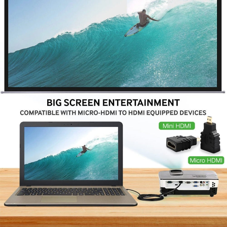 Kit adaptador de cable HDMI 3 en 1 Full HD 1080P (cable HDMI de 1,5 m + adaptador HDMI a Mini HDMI + adaptador HDMI a Micro HDMI)