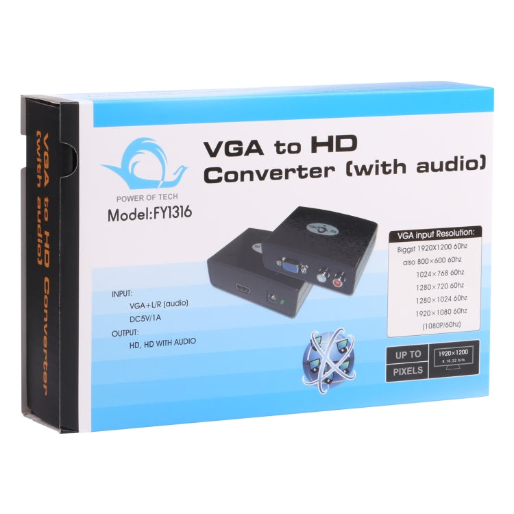 Convertidor VGA a HDMI con audio (FY1316), VGA to HDMI