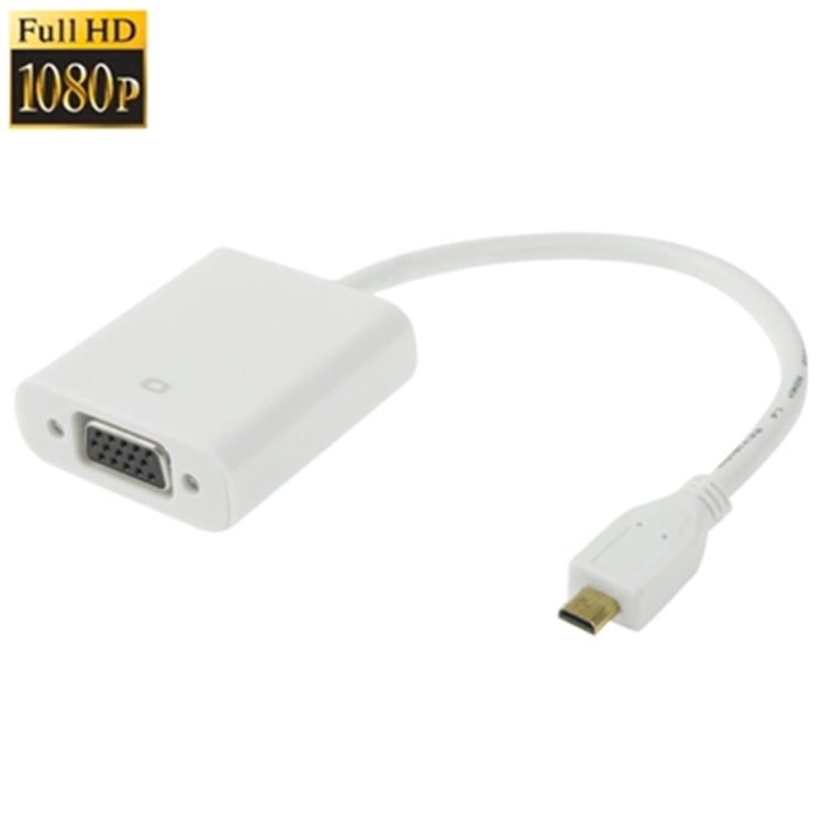 Cable adaptador de vídeo hembra Micro HDMI macho a VGA de 22 cm, compatible con Full HD 1080P, Micro HDMI Male to VGA Female