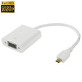Cable adaptador de vídeo hembra Micro HDMI macho a VGA de 22 cm, compatible con Full HD 1080P, Micro HDMI Male to VGA Female