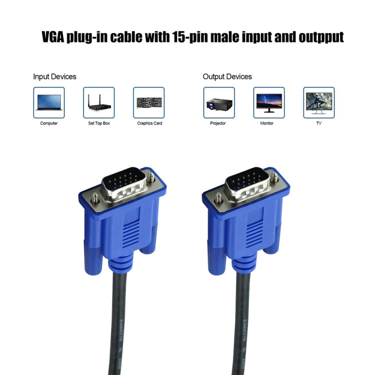 Cable VGA de alta calidad de 1,8 m macho de 15 pines a VGA de 15 pines macho para monitor/proyector LCD, 1.8m
