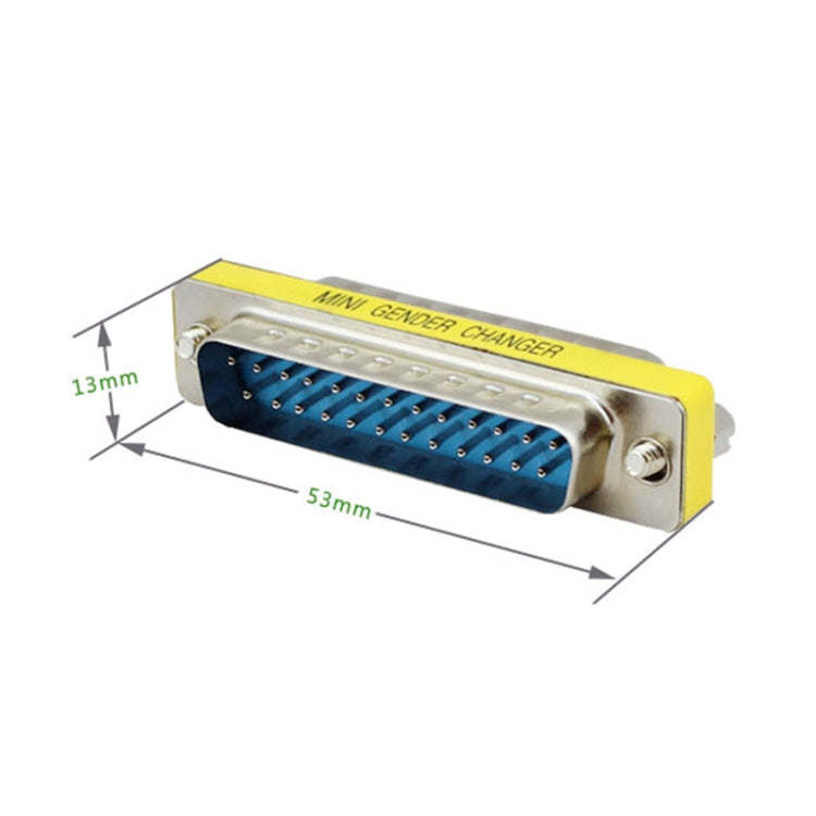 DB25 25 pines macho a macho Mini adaptador cambiador de género