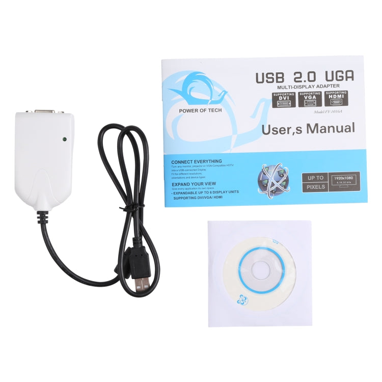 Adaptador USB a VGA para múltiples monitores/pantallas múltiples, tarjeta gráfica externa USB 2.0, USB 2.0