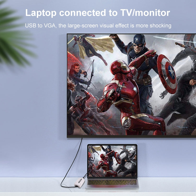 Adaptador USB a VGA para múltiples monitores/pantallas múltiples, tarjeta gráfica externa USB 2.0, USB 2.0