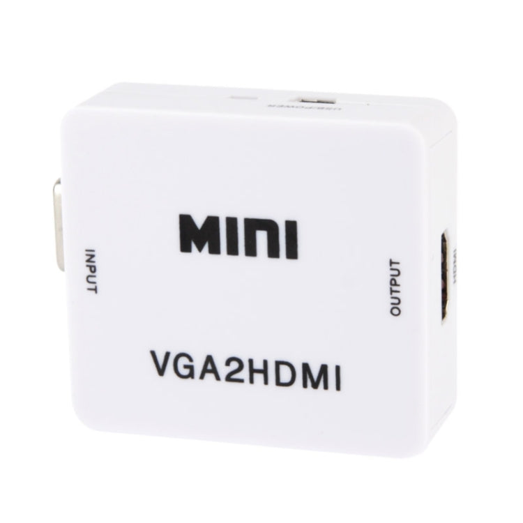 Convertidor de audio y vídeo 1080P Mini VGA a HDMI para HDTV, PC, computadora portátil y DVD, Mini VGA to HDMI