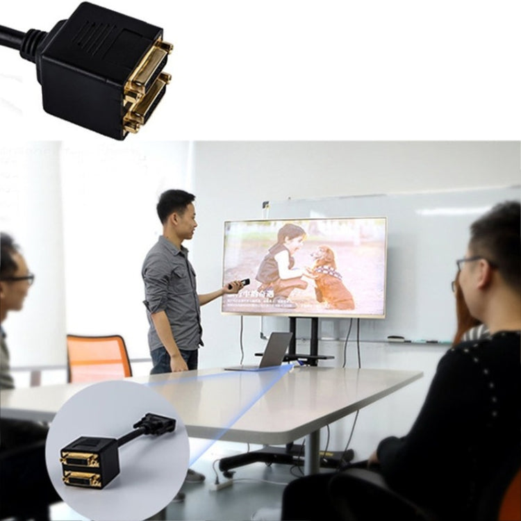 Adaptador de cable 24+1 DVI macho a 2 DVI hembra, longitud: 30 cm, 2 DVI 24+1 Pin Female