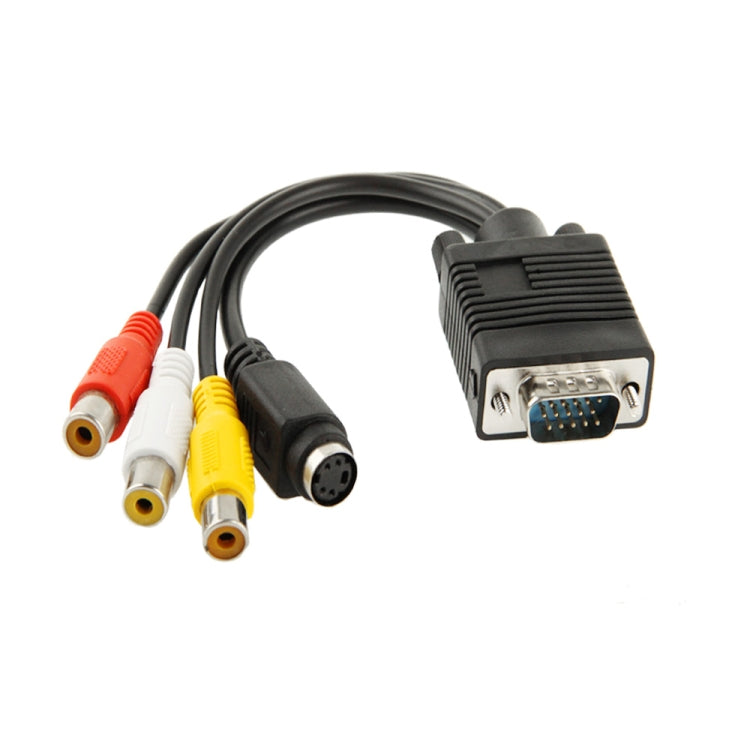 Adaptador de cable convertidor de TV VGA a S-Video AV RCA con 2 cables de audio, VGA to S-Video