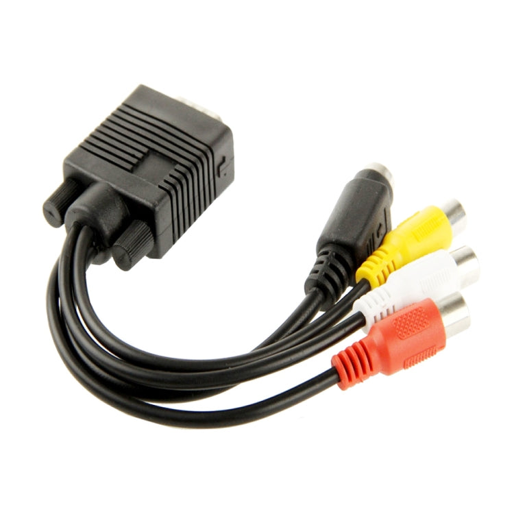 Adaptador de cable convertidor de TV VGA a S-Video AV RCA con 2 cables de audio, VGA to S-Video