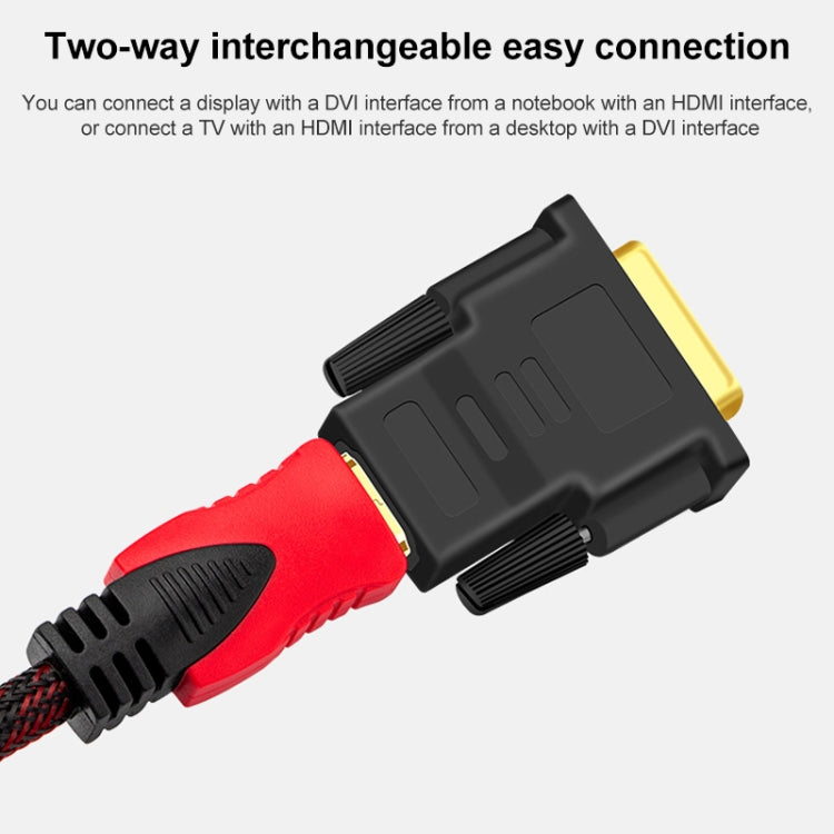 Adaptador DVI-D 24+1 Pin Macho a HDMI 19 Pin Hembra para Monitor / HDTV